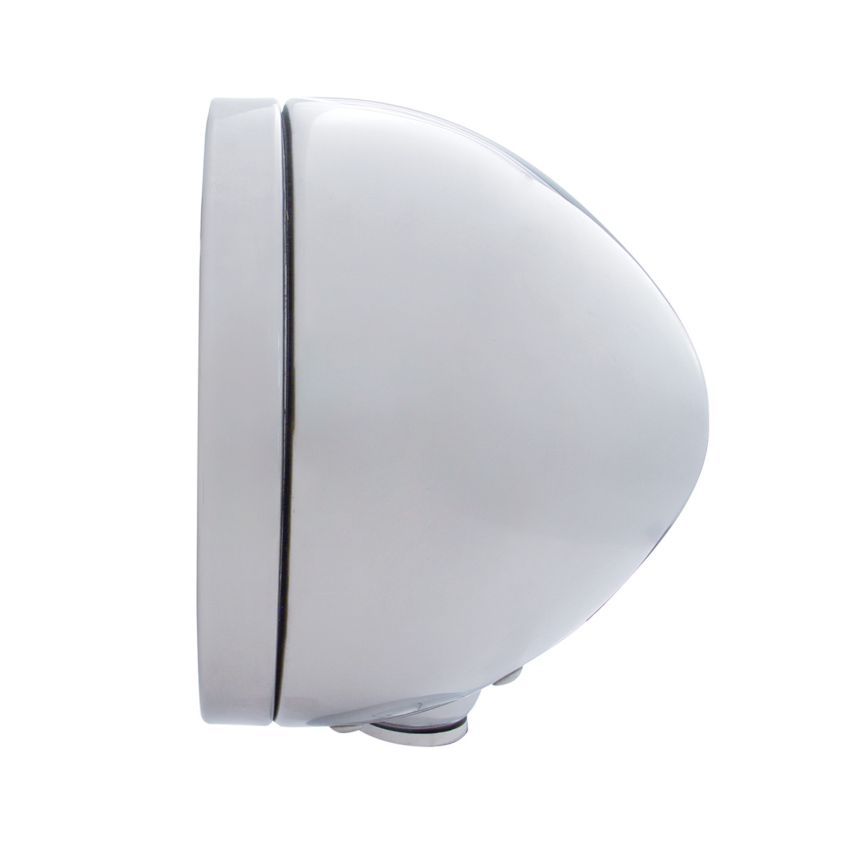 Stainless Steel Bullet Classic Headlight H4 With 10 Amber LED & Dual Mode LED Signal - Amber Lens - Thumbnail 3