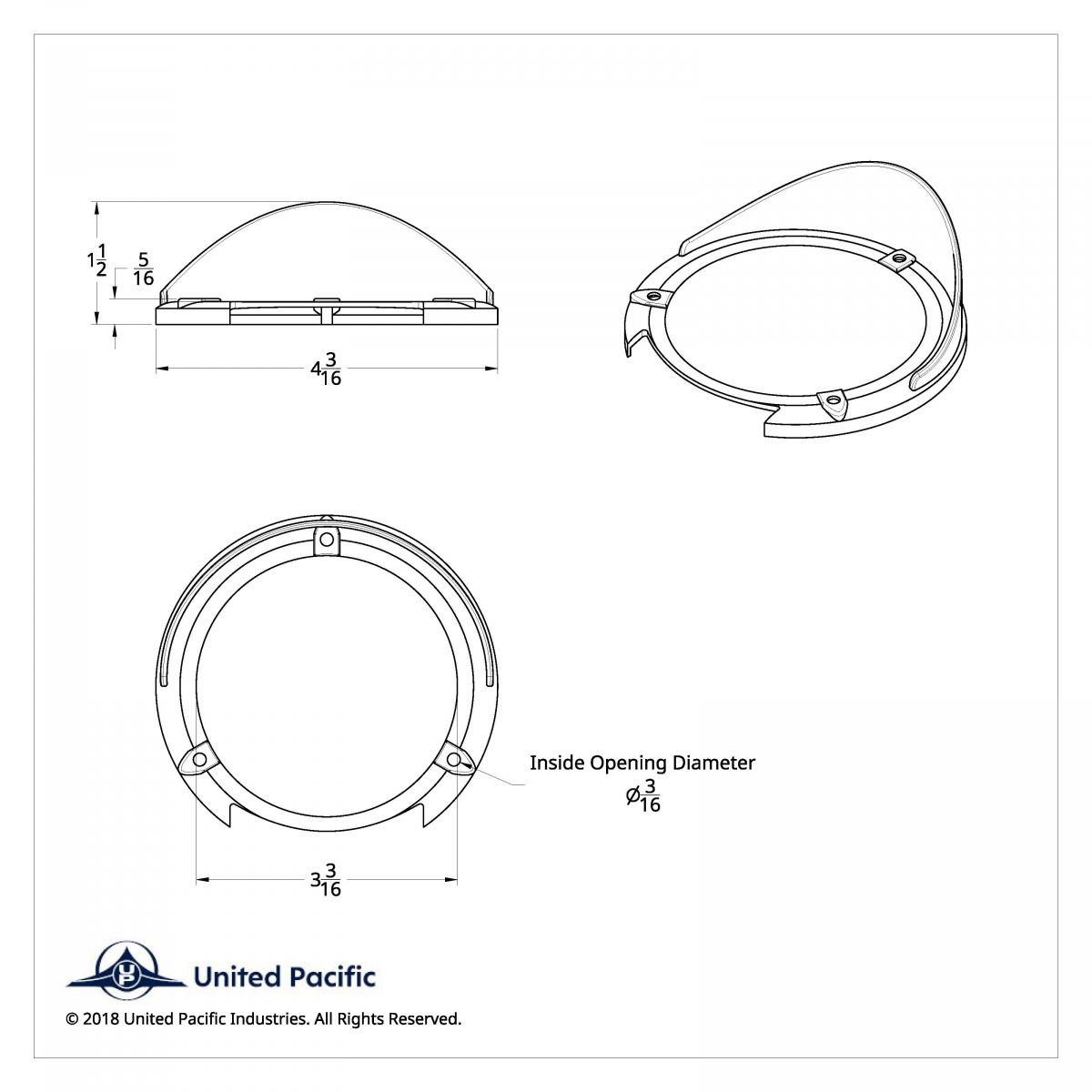 Round Turn Signal Light Bezel With Visor - Thumbnail 3