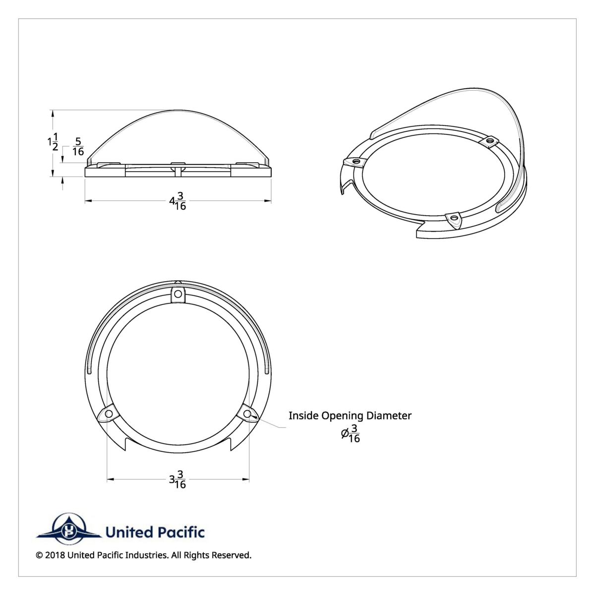 Round Turn Signal Light Bezel With Visor - Thumbnail 4