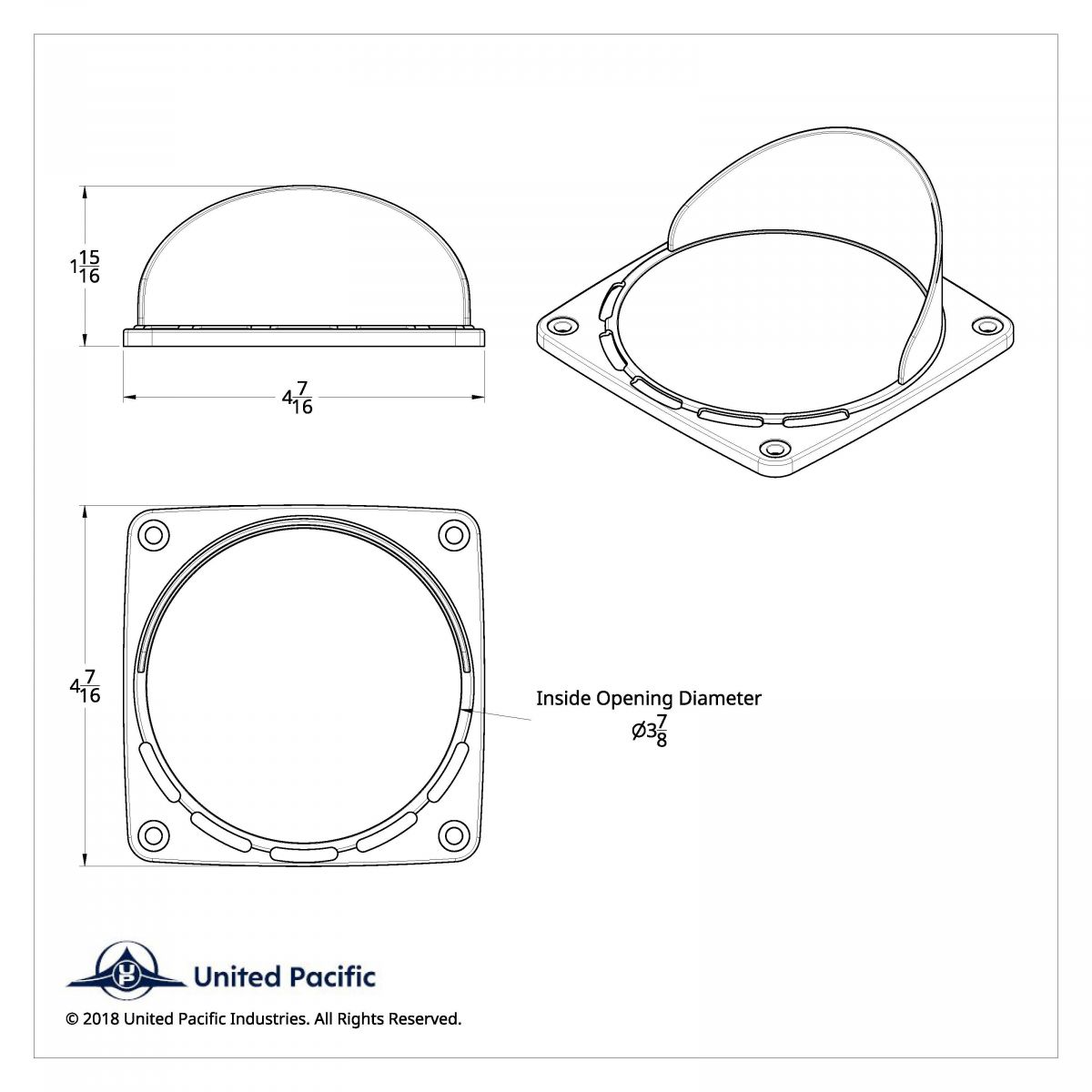 Square Turn Signal Light Bezel With Visor - Thumbnail 3