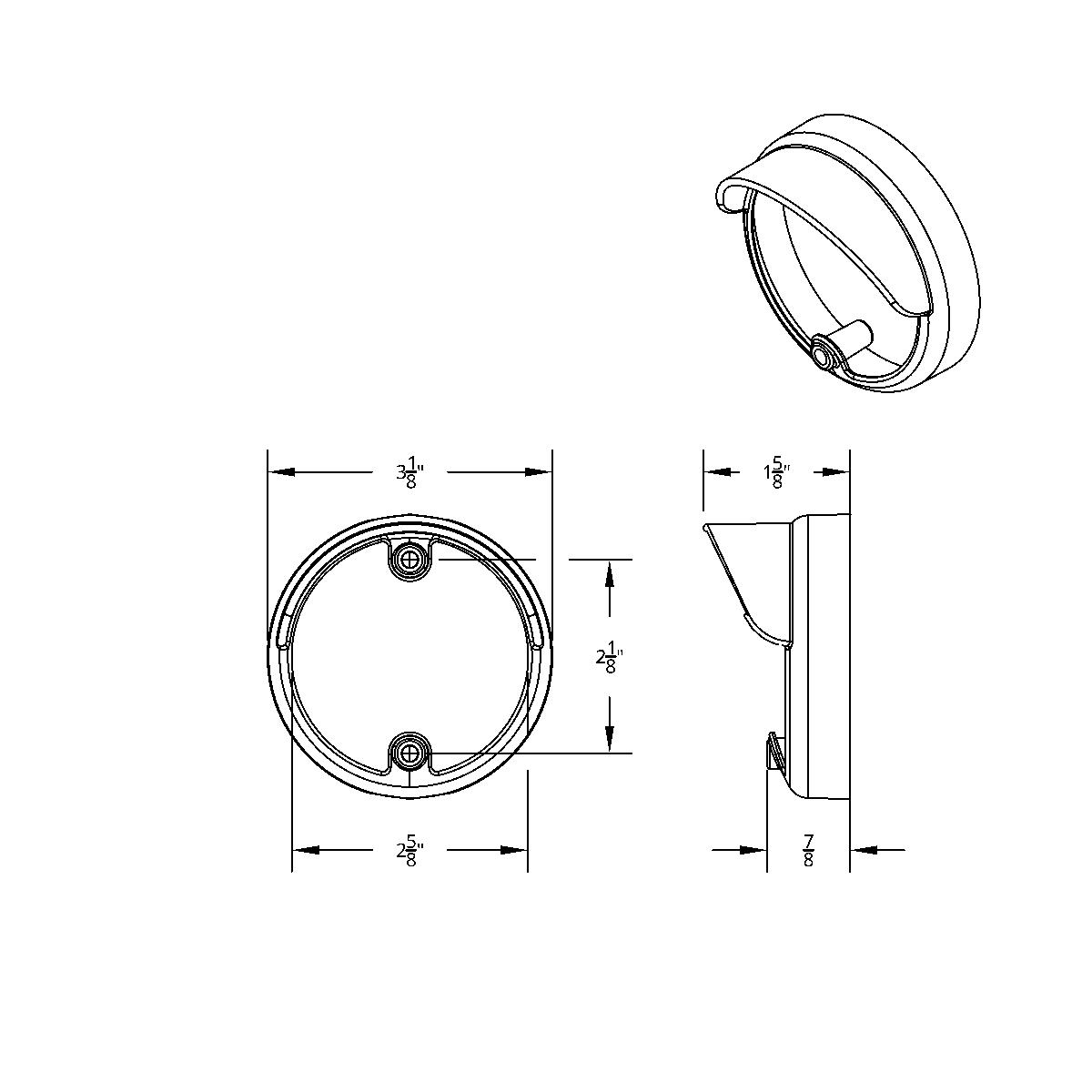3" Round LED Light Bezel With Side Visor - Thumbnail 2