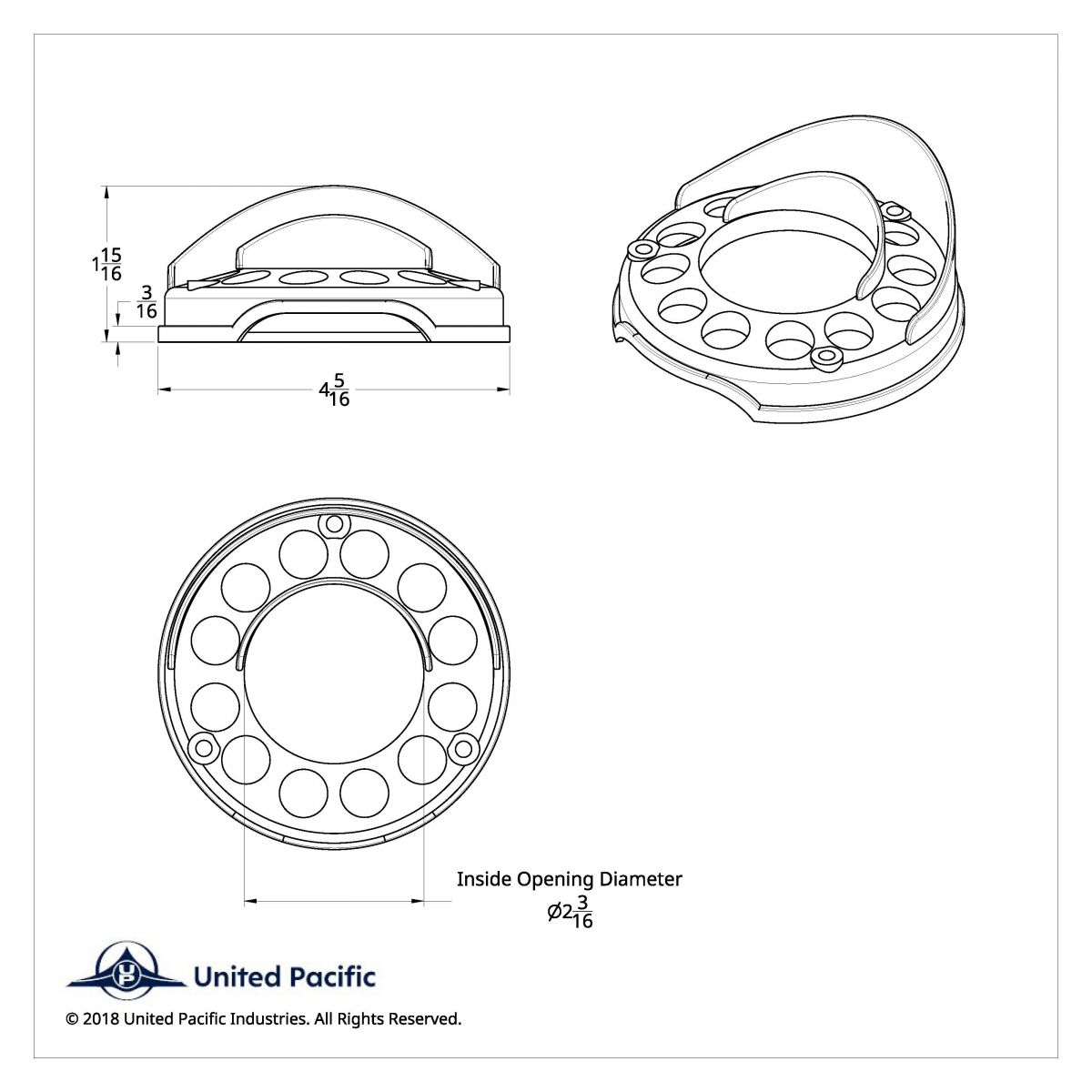 Chrome Plastic Light Bezel With Visor For UP LED Double Face Turn Signal Light - Thumbnail 2