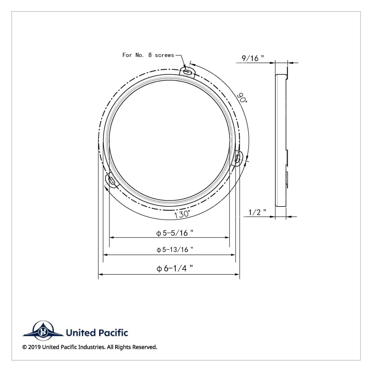 5-3/4" Headlight Retaining Ring (Bulk) - Thumbnail 4