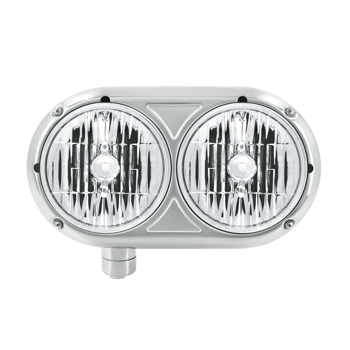 Headlight Assembly With Crystal Halogen Bulbs & 304 SS Housing For Peterbilt 359- Driver