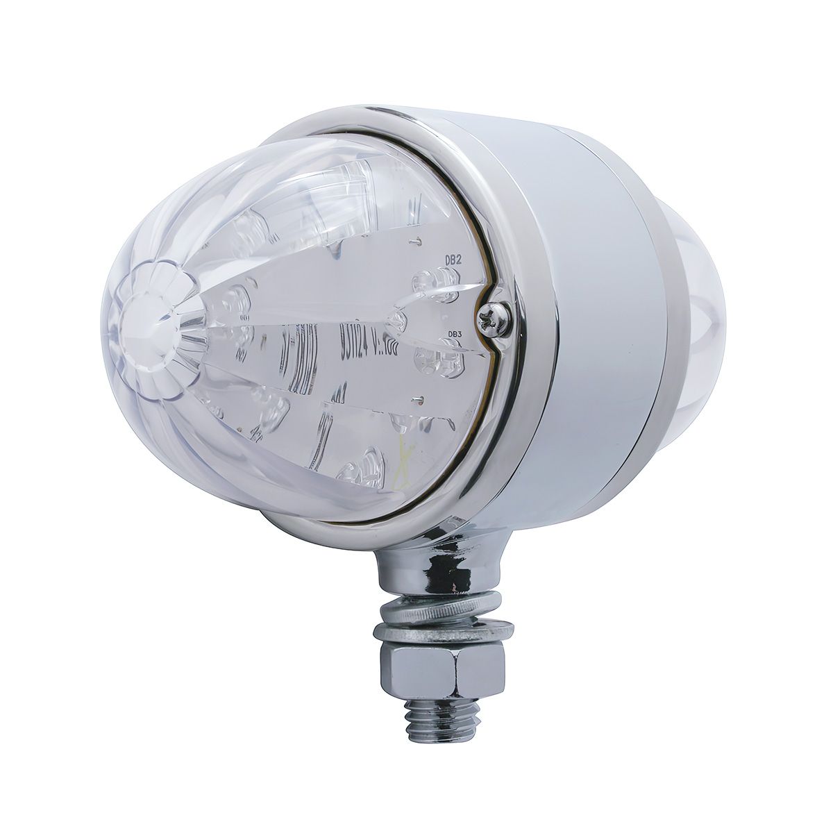 34 LED Watermelon Double Face Light W/Chrome Housing - Amber & Red LED/Clear Lens