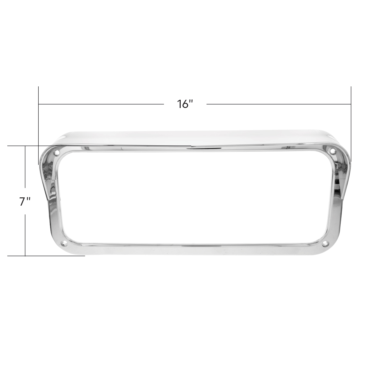 Chrome Replacement Bezel For United Pacific Rectangular Projection Headlights - Thumbnail 5