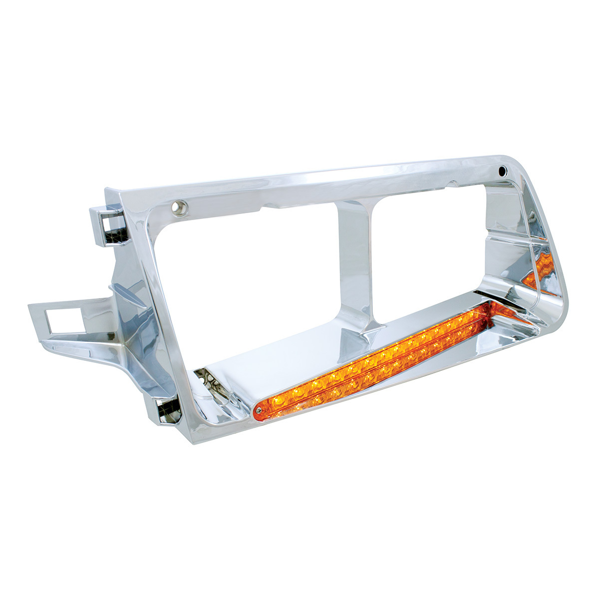 14 LED Headlight Bezel For 1989-2009 Freightliner FLD - Passenger - Amber LED/Amber Lens - Thumbnail 2