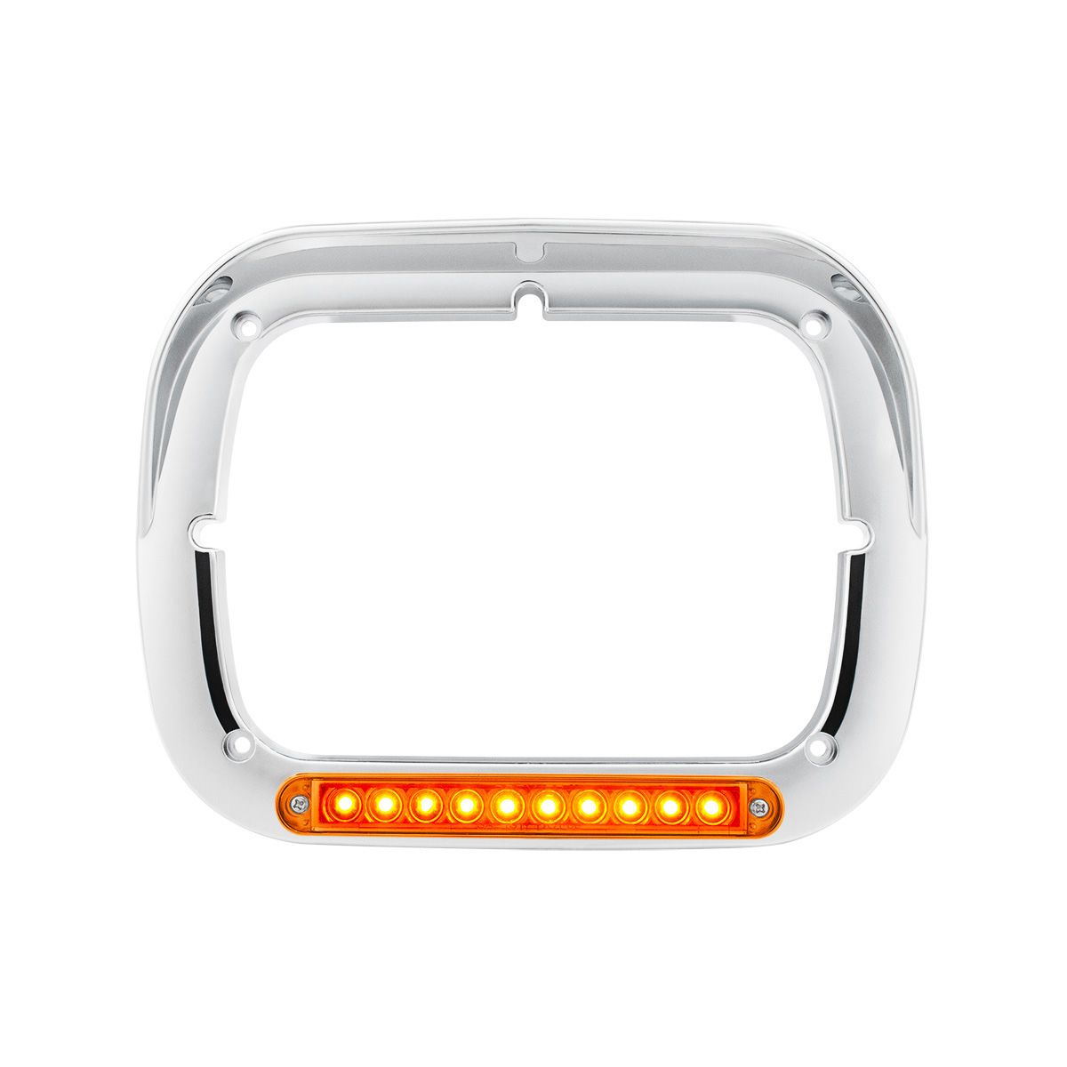 10 LED 5" x 7" Headlight Bezel With Visor - Amber LED/Amber Lens