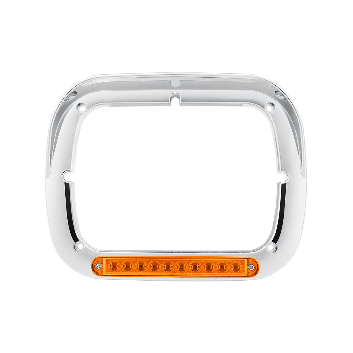 10 LED 5" x 7" Headlight Bezel With Visor - Amber LED/Amber Lens - Thumbnail 2