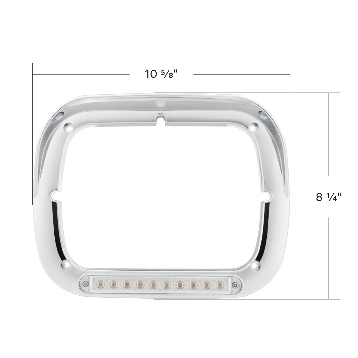 10 LED 5" x 7" Headlight Bezel With Visor - Amber LED/Clear Lens - Thumbnail 8