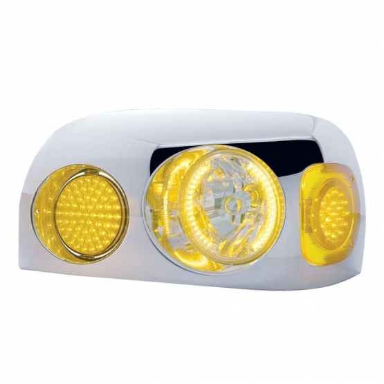 Chrome Inner Headlight Bezel For 1996-2010 Freightliner Century - Driver - Thumbnail 2