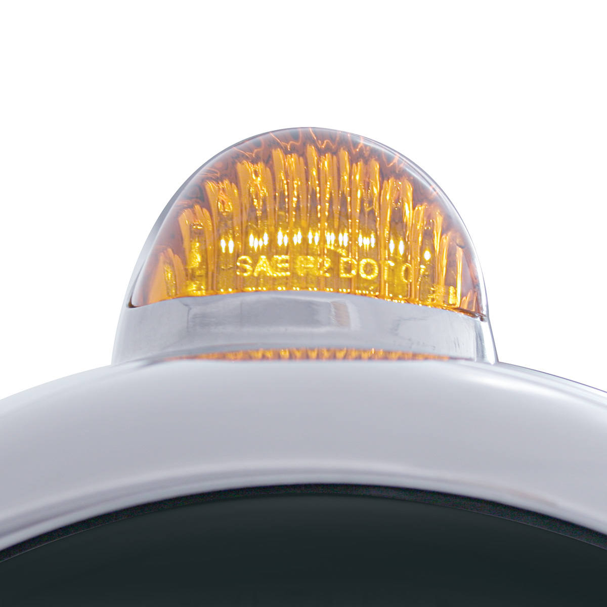 Stainless Steel Guide 682-C Headlight No Bulb With Dual Mode LED Signal - Amber Lens - Thumbnail 2