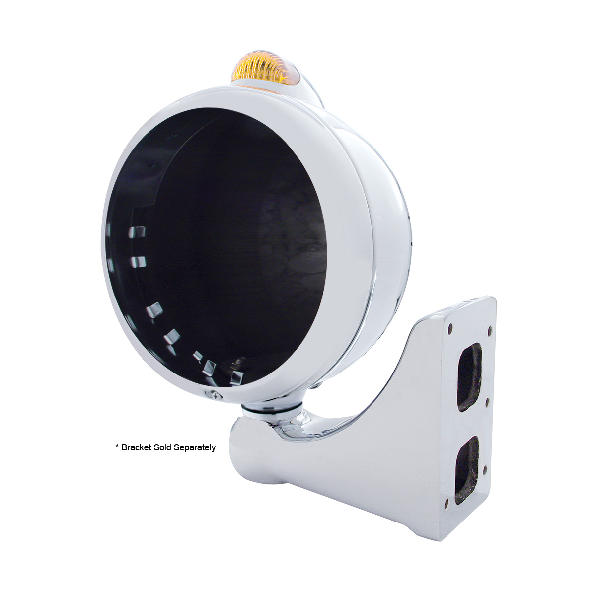 Stainless Steel Guide 682-C Headlight No Bulb With Dual Mode LED Signal - Amber Lens - Thumbnail 4