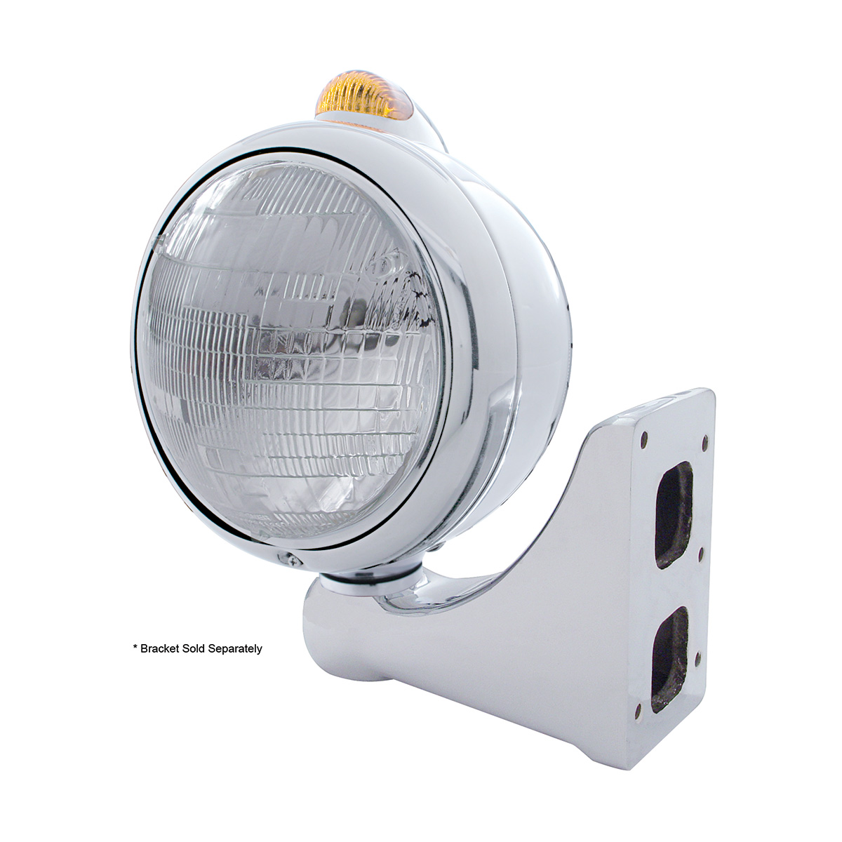 Stainless Steel Guide 682-C Headlight 6014 & Dual Mode LED Signal - Amber Lens - Thumbnail 4