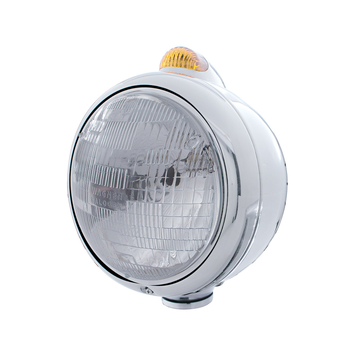 Stainless Steel Guide 682-C Headlight H6024 & Dual Mode LED Signal - Amber Lens - Thumbnail 5