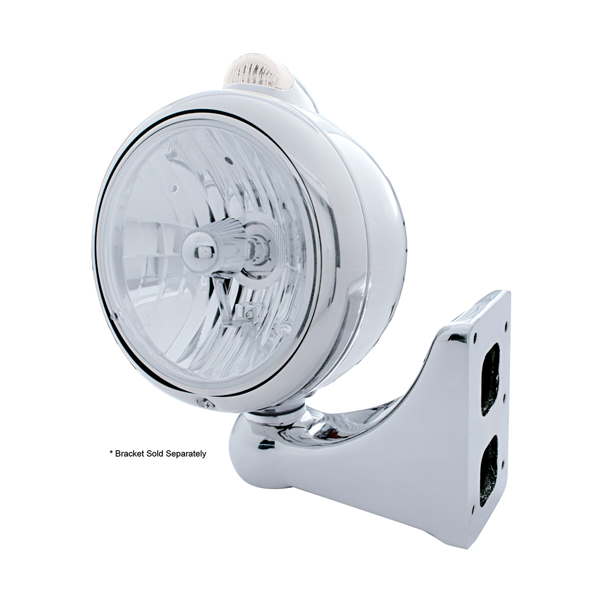 Stainless Steel Guide 682-C Headlight Crystal H4 & Dual Mode LED Signal - Clear Lens - Thumbnail 4