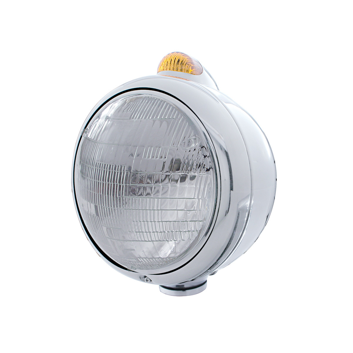 Chrome Guide 682-C Headlight 6014 & Dual Mode LED Signal - Amber Lens - Thumbnail 5