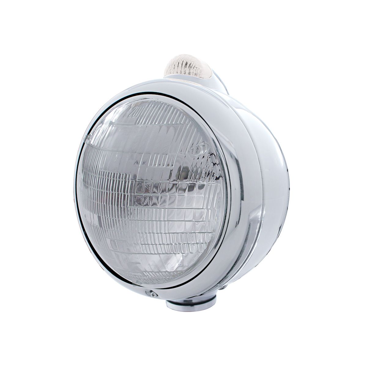 Chrome Guide 682-C Headlight 6014 & Dual Mode LED Signal - Clear Lens