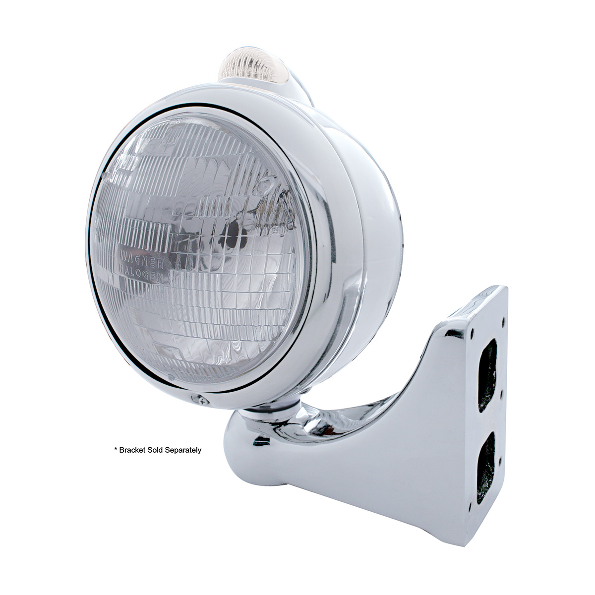 Chrome Guide 682-C Headlight H6024 & Dual Mode LED Signal - Clear Lens - Thumbnail 4