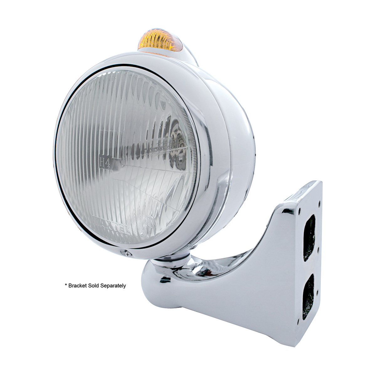 Chrome Guide 682-C Headlight H4 & Dual Mode LED Signal - Amber Lens - Thumbnail 4
