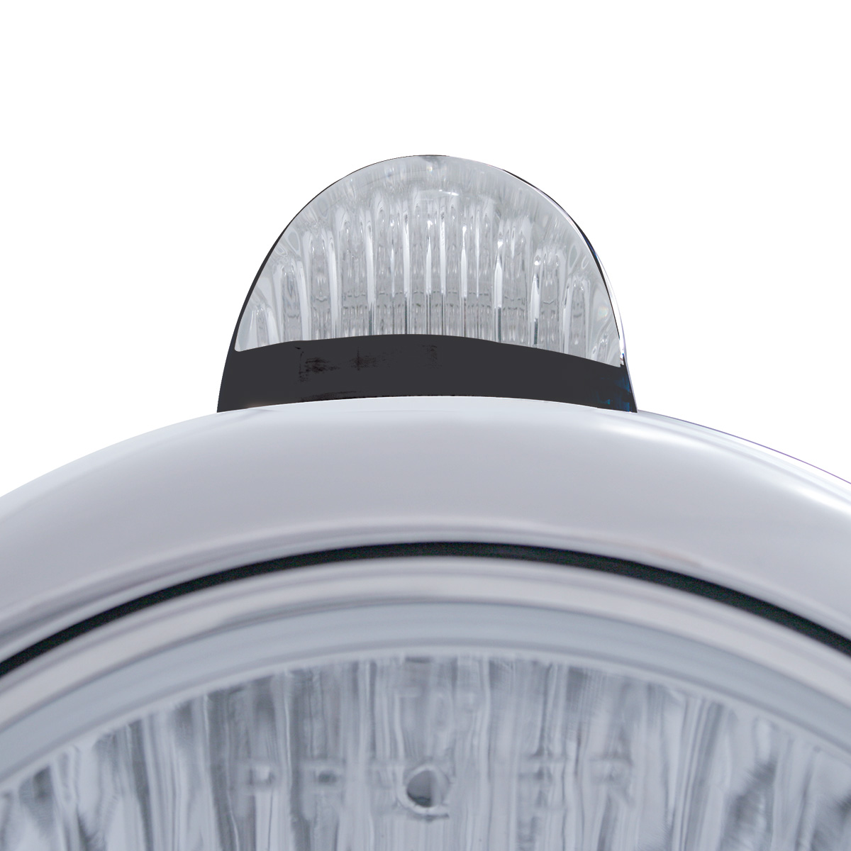 Black Guide 682-C Headlight No Bulb With Dual Mode LED Signal - Clear Lens - Thumbnail 2