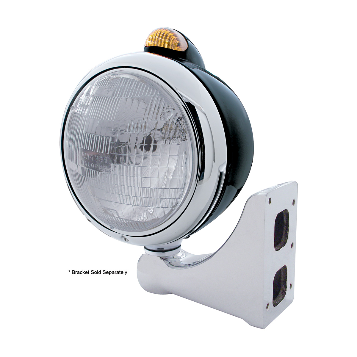 Black Guide 682-C Headlight H6024 & Dual Mode LED Signal - Amber Lens - Thumbnail 4