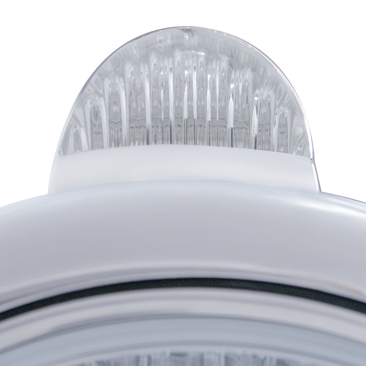 Stainless Steel Guide 682-C Headlight H4 With Amber LED & Dual Mode LED Signal-Clear Lens - Thumbnail 2