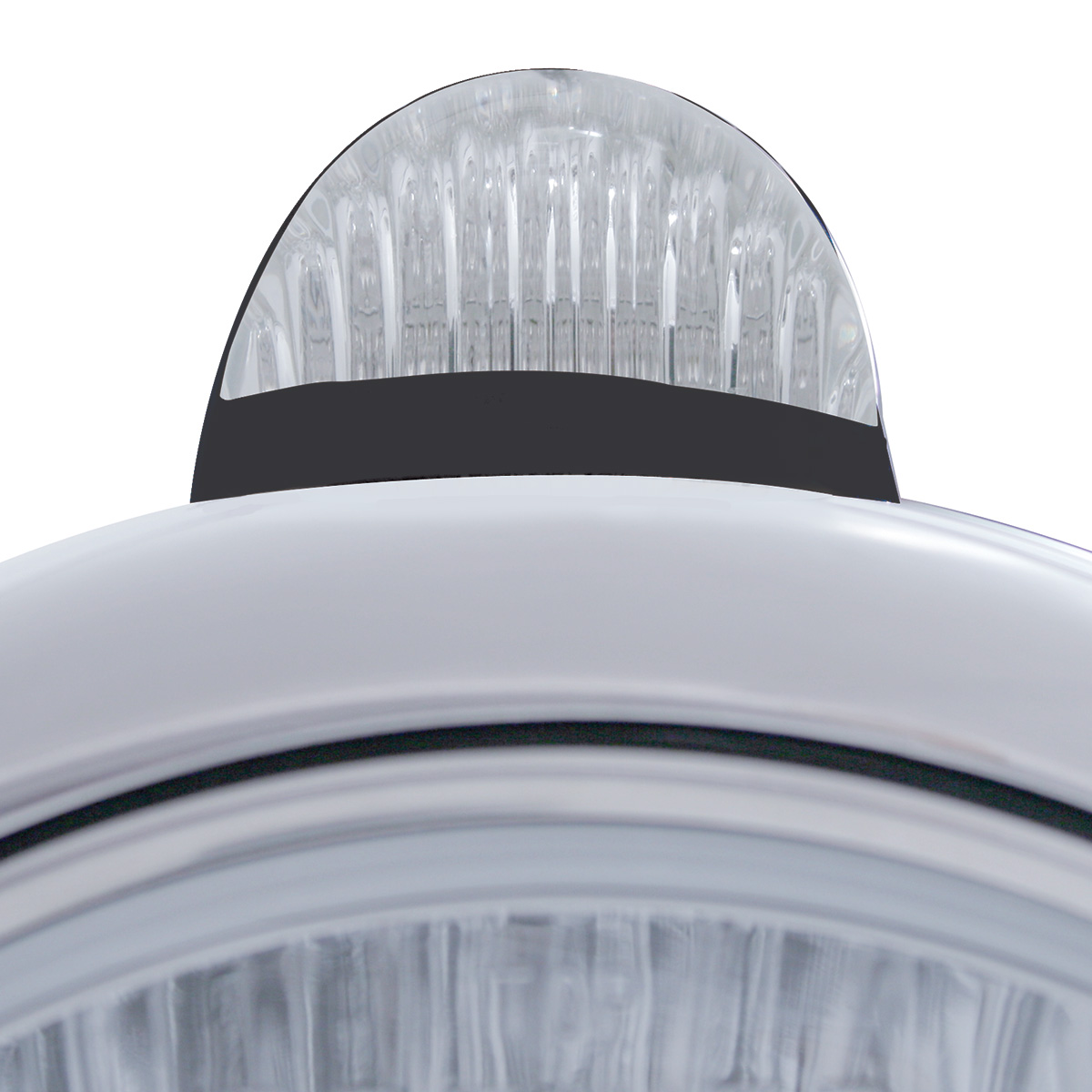 Black Guide 682-C Headlight H4 With Amber LED & Dual Mode LED Signal - Clear Lens - Thumbnail 2