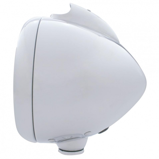 Stainless Steel Guide 682-C Headlight H4 With White LED & LED Signal - Clear Lens - Thumbnail 4