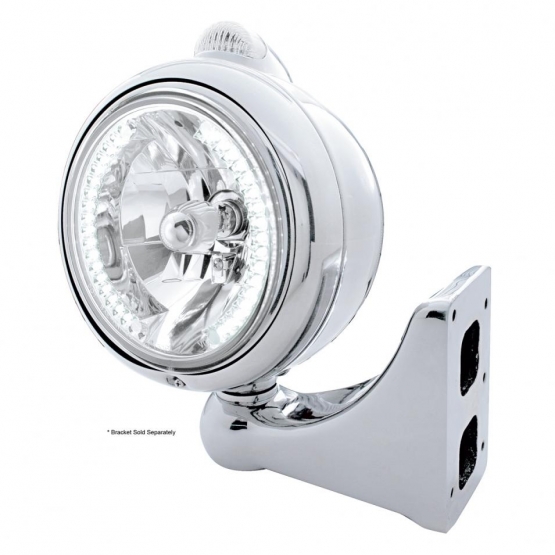 Chrome Guide 682-C Headlight H4 With White LED & LED Signal - Clear Lens - Thumbnail 2