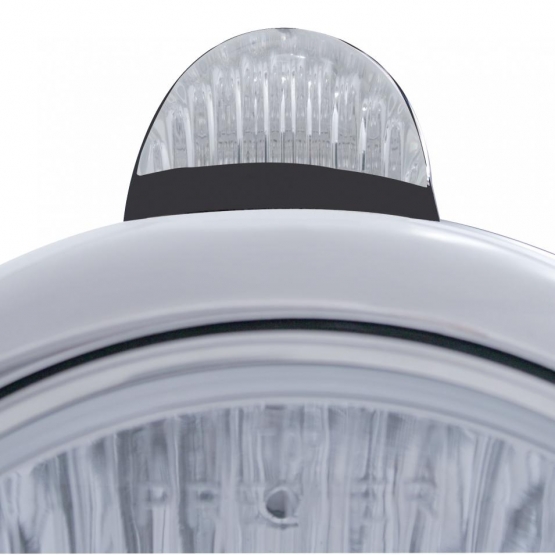 Black Guide 682-C Headlight H4 With White LED & LED Signal - Clear Lens - Thumbnail 3