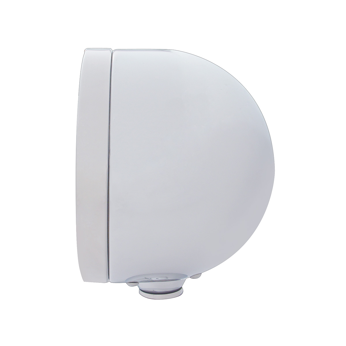 Stainless Steel Classic Half Moon Headlight H4 With White LED & Signal - Clear Lens - Thumbnail 3