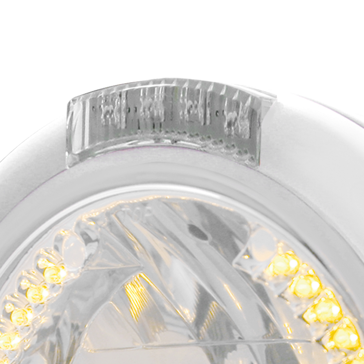 Chrome Classic Headlight H4 With 34 Amber LED & LED Signal - Clear Lens - Thumbnail 3