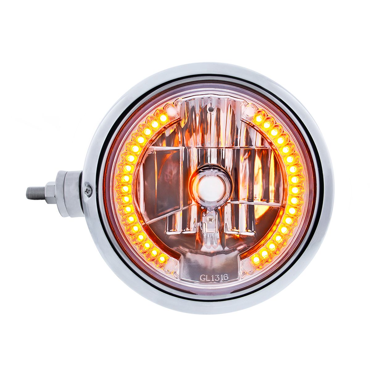 SS Guide 682-C Style Headlight Assembly W/Crystal Lens & 34 LEDs Position Light - L/H (Horizontal Mount)