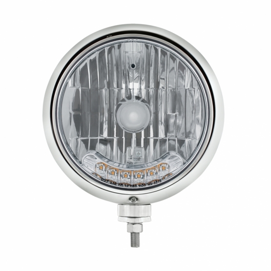 Stainless Guide 682-C Style Headlight H4 Bulb With 6 Amber LED - Thumbnail 7