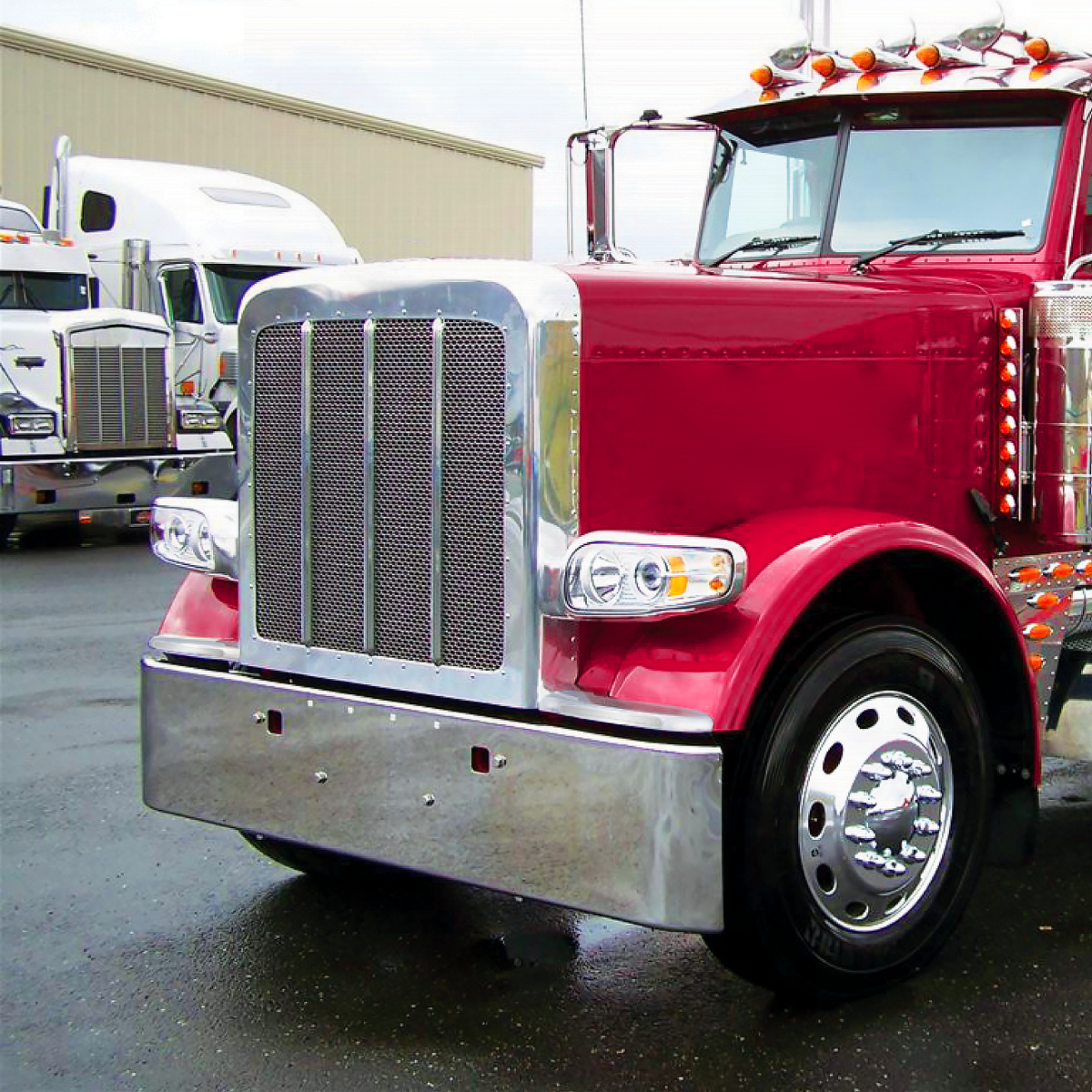 14 Amber LED Front Fender Cover For Peterbilt 388 (2008-2015) & 389 (2008-2023)-Chrome Lens - Passenger - Thumbnail 5