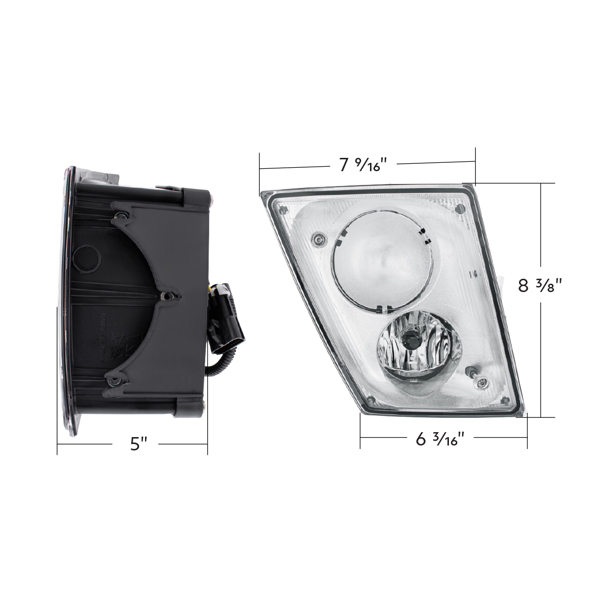 Chrome Fog Light Assembly For 2003-2017 Volvo VN/VNL - Passenger - Thumbnail 8