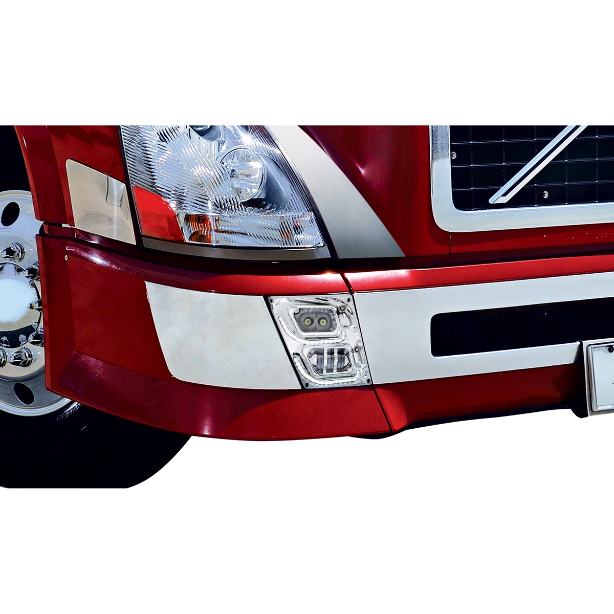 Chrome High Power LED Fog Light With LED DRL & Position Light for 2003-2017 Volvo VN/VNL - Passenger - Thumbnail 3