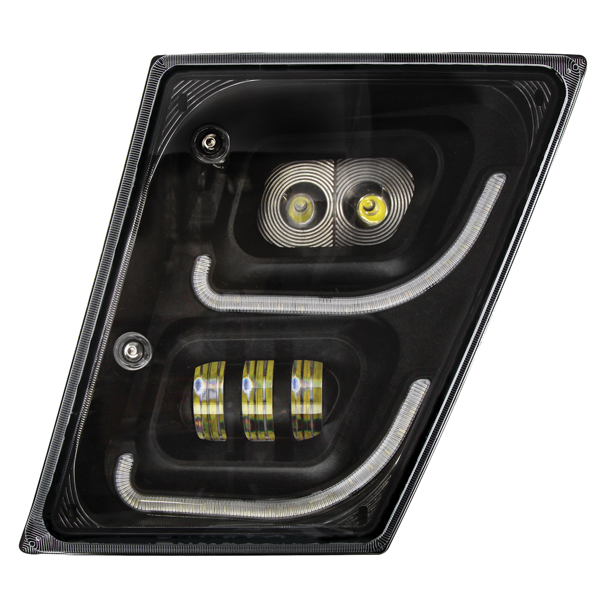 "Blackout" High Power LED Fog Light With LED DRL & Position Light For 2003-2017 Volvo VN/VNL - Driver - Thumbnail 2