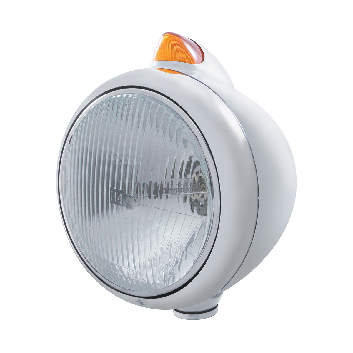 Stainless Steel Guide 682-C Headlight H4 & Original Style LED Signal - Amber Lens - Thumbnail 4