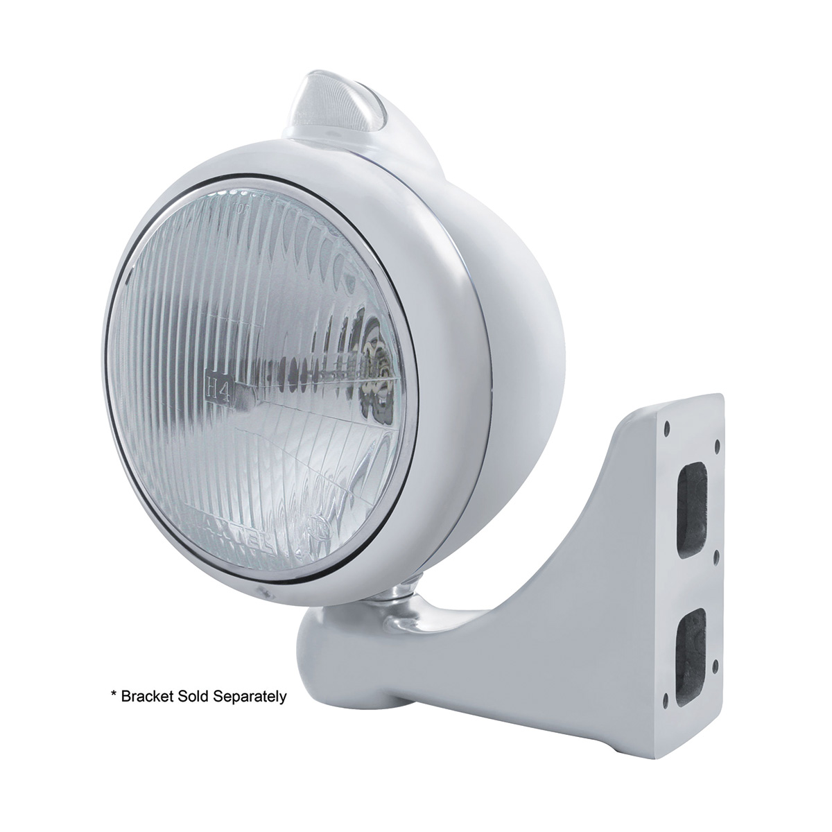 Stainless Steel Guide 682-C Headlight H4 & Original Style LED Signal - Clear Lens - Thumbnail 3