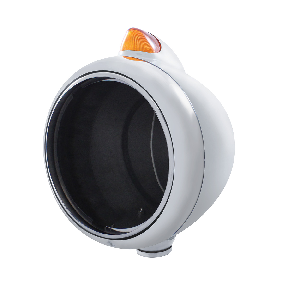 Chrome Guide 682-C Headlight No Bulb With Original Style LED Signal - Amber Lens - Thumbnail 2