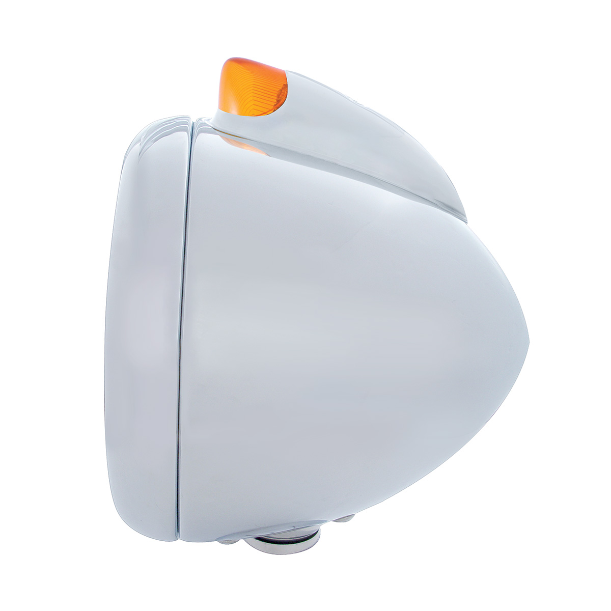 Chrome Guide 682-C Headlight No Bulb With Original Style LED Signal - Amber Lens - Thumbnail 3