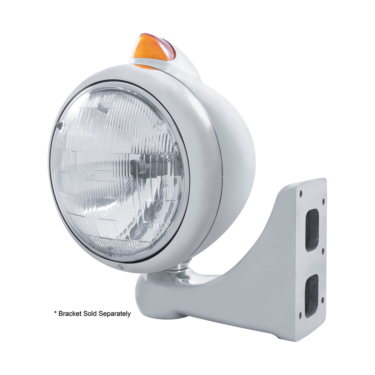 Chrome Guide 682-C Headlight H6024 & Original Style LED Signal - Amber Lens - Thumbnail 3