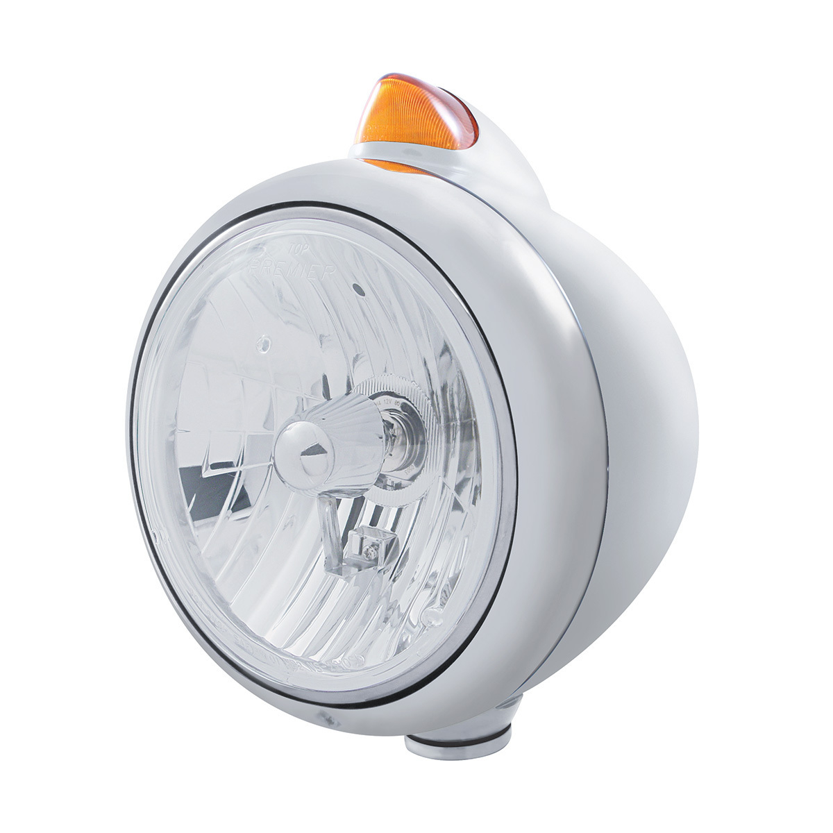 Chrome Guide 682-C Headlight Crystal H4 & Original Style LED Signal - Amber Lens - Thumbnail 4