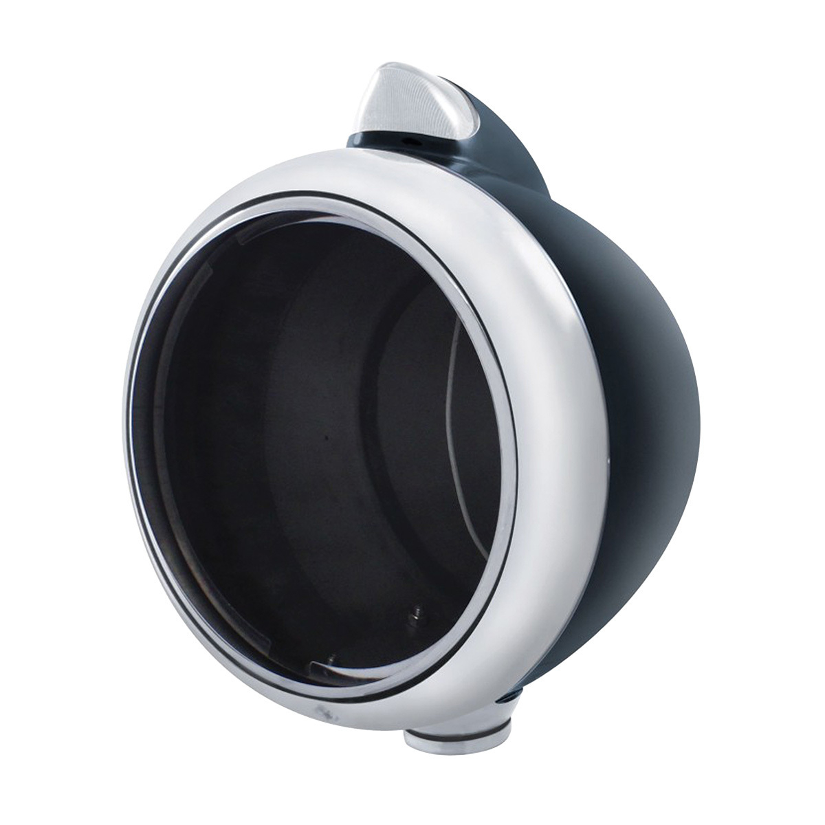 Black Guide 682-C Headlight No Bulb With Original Style LED Signal - Clear Lens - Thumbnail 4