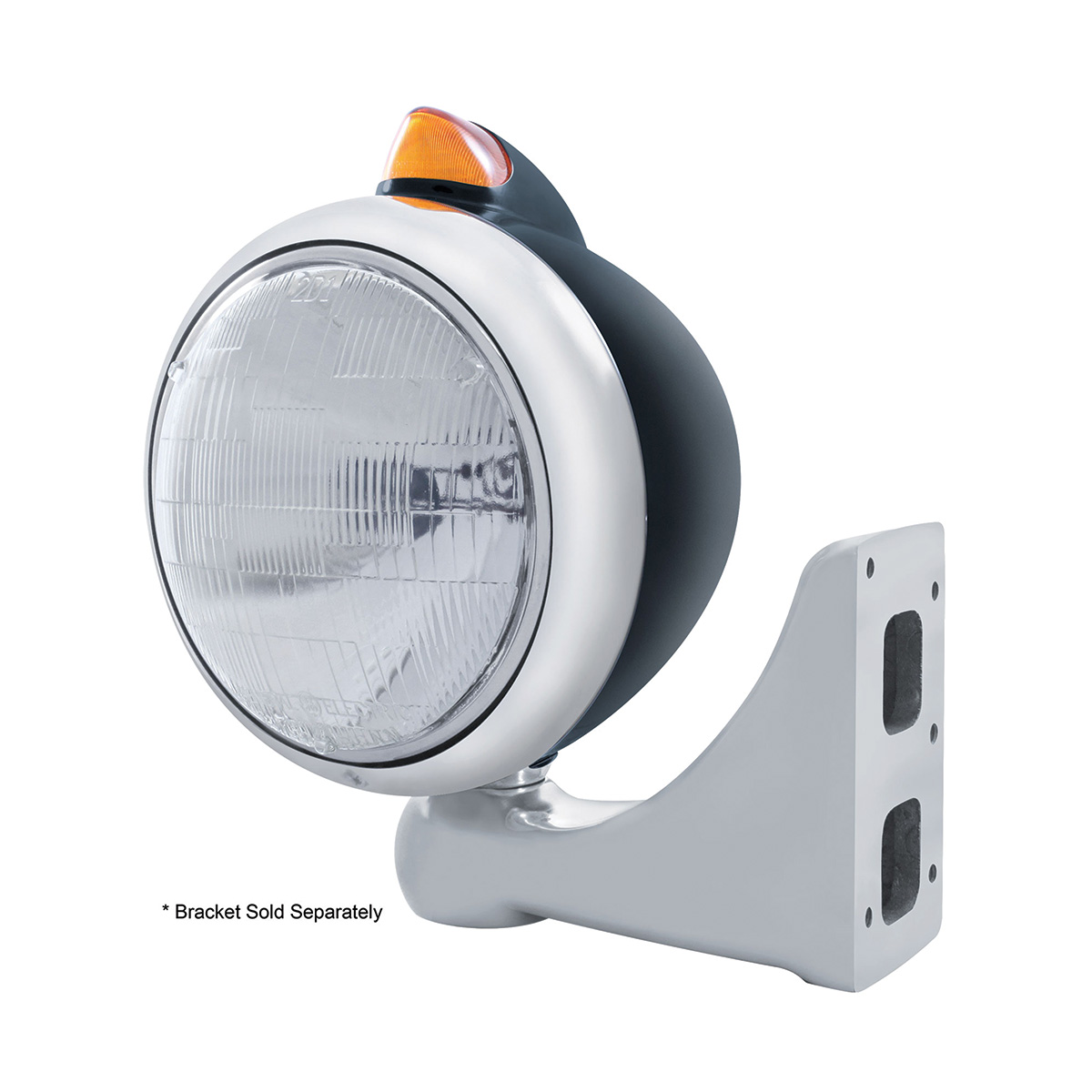 Black Guide 682-C Headlight 6014 & Original Style LED Signal - Amber Lens - Thumbnail 3