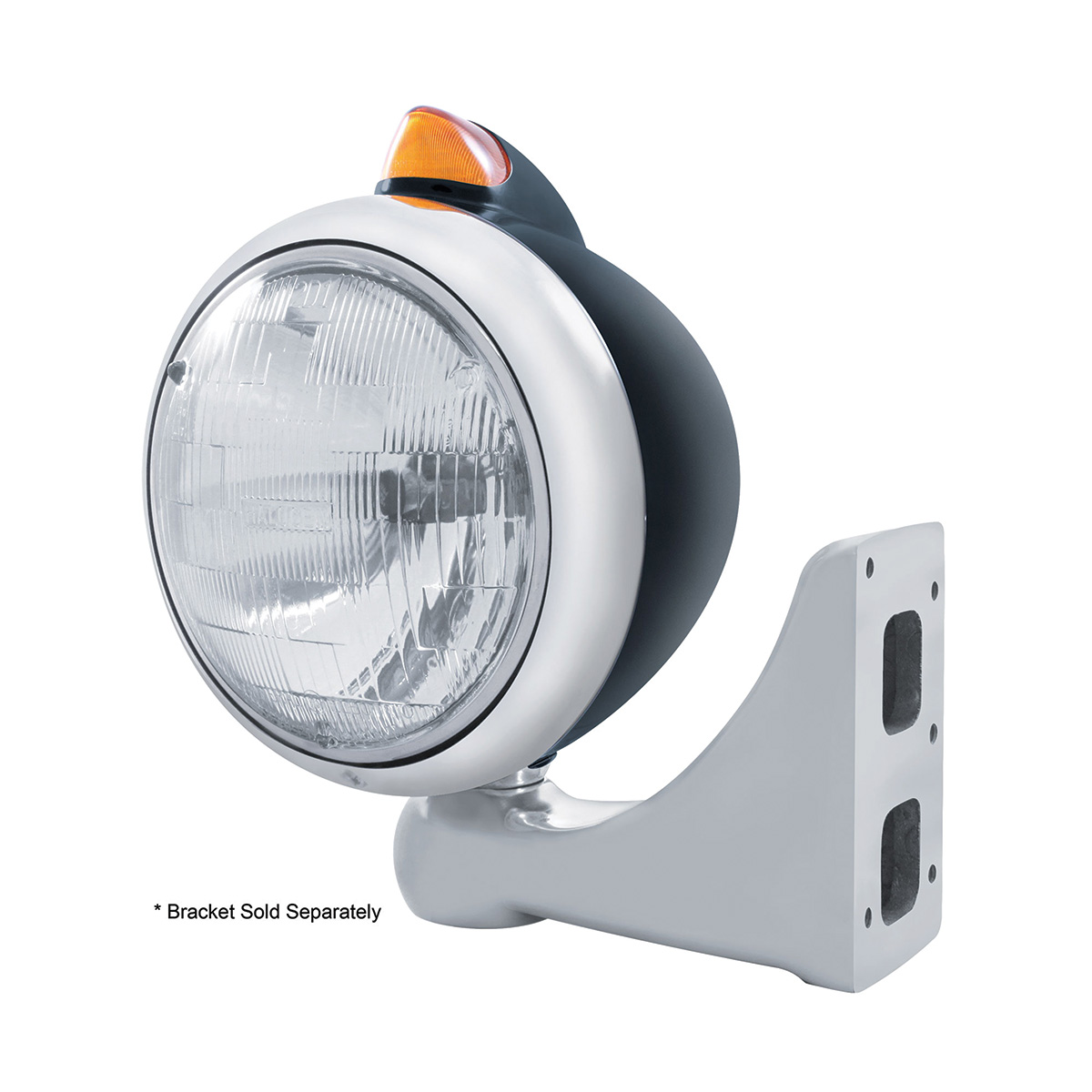 Black Guide 682-C Headlight H6024 & Original Style LED Signal - Amber Lens - Thumbnail 3