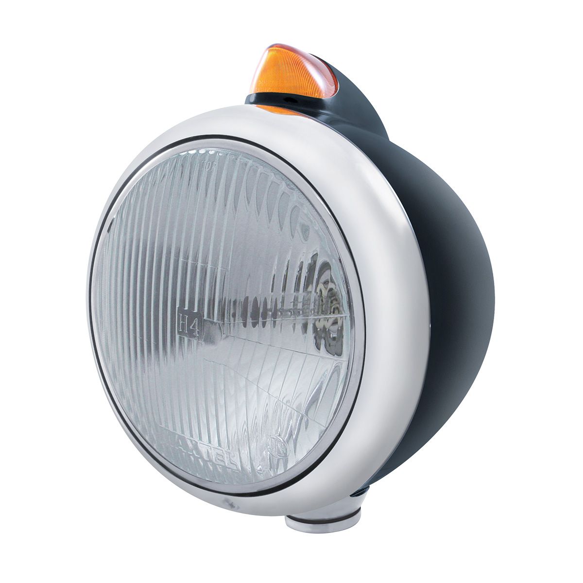 Black Guide 682-C Headlight H4 & Original Style LED Signal - Amber Lens