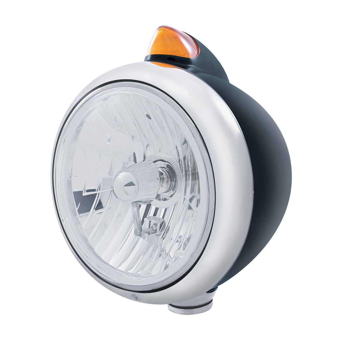 Black Guide 682-C Style Headlight Crystal H4 & Original Style LED Signal - Amber Lens - Thumbnail 5